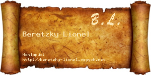 Beretzky Lionel névjegykártya